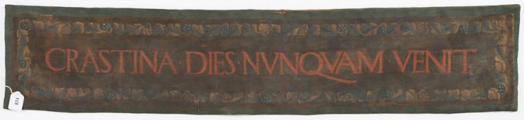 An over-painted needlework panel,
