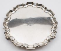 An Edward VII silver salver, maker Herbert Lambert, London, 1905: monogrammed,