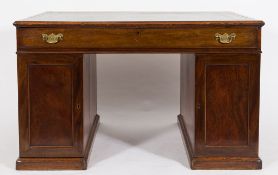 A late 18th Century mahogany kneehole desk:,