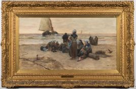 Bernardus Johannes Blommers [1845-1914]- 'Awaiting the return of the fishing fleet';