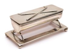 An Edward VIII silver desk top casket, maker Walker & Hall, Sheffield,