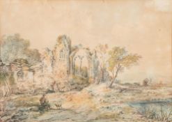 Attributed to John Laporte [1761-1839] A ruin in a landscape,