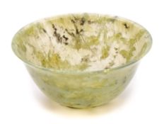 A Chinese jadeite bowl: with flared rim,