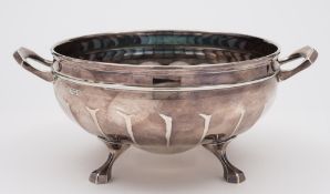 A silver two-handled bowl, maker Atkin Brothers, Sheffield, 1929: of circular outline,