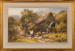 John Henry Mole [1814-1886]- An overshot watermill, Chagford,