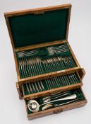 An Edward VII silver Rat Tail pattern flatware service, maker James Wakely & Frank Clarke Wheeler,