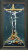 * Stuart Armfield [1916-2000]- Crucifixion and Harvest:- signed bottom right tempera on board 81 x