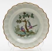A Worcester dessert plate: with scalloped edge,
