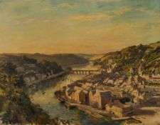 * Sir Walter Westley Russell [1867-1949]- Looe:- oil on canvas 70 x 90cm * Provenance.