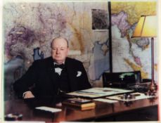 Winston Churchill colour photographs : two colour photographs of WSC, 240 x 195 mm.