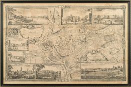 COMMIN, George [after John Rocque] - ( City of Exeter ) : facsimile map, 710 x 450 mm, f & g, 1911.