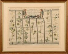 OGILBY, John - The Continuation of the Road from London to Barstable : hand coloured strip road map,