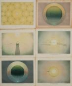 BAXTER, George [printer] - Six colour printed astronomical prints:, drawn by Isaac Frost,
