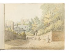 WATERCOLOUR ALBUM : including ten competent watercolour sketches mostly titled and dated,
