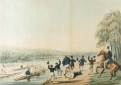 ROWING : ' My Tutor's Sweepstakes,' hand coloured lithograph, 380 x 270 mm, f & g, J.