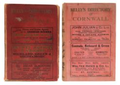 KELLY'S - Directory of Cornwall : map, org. red cloth, 4to, 1926. With another copy for 1939.