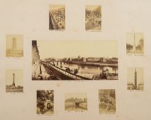 PARIS : Twenty-four albumen photographs laid down on two large sheets, c1860s.