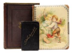 PHOTOGRAPH ALBUM : with cabinet photographs, cont. morocco brass clasps, 4to, 19th cent.