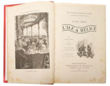 VERNE, Jules - L'Ile a Helice : 12 chromotypograhie plates, 3 maps, Cont.