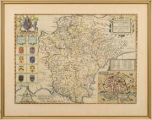 SPEED, John - Devonshire with Excester Described : hand coloured map, 500 x 370 mm,