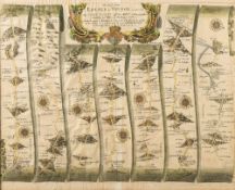 OGILBY, John - The Road From Exeter to Truroe : hand coloured map, 450 x 340 mm, f & g, 1675.