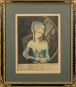 GREEN, V & R - Mrs. Cosway : coloured print, gilt and ebonised frame, dated 1787.