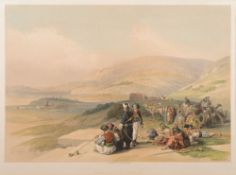 ROBERTS, David (1796-1863) - Jerusalem, from the road leading to Bethany : hand coloured lithograph,