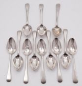 A set six George IV silver Old English dessert spoons, maker William Eley & William Fearn, London,