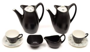 A Midwinter Fashion Shape coffee service in the Monaco pattern and a part service in the Nature