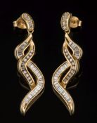 A pair of diamond-set,