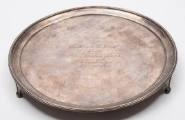 A George III silver waiter, maker John Wakelin & Robert Garrard, London, 1793: inscribed,