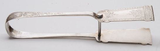 A pair of Victorian silver asparagus servers, maker Atkin Brothers, Sheffield,