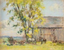 * Alice des Clayes [1890-1968]- A folio collection of pastel drawings:, landscapes, ponies,