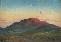 James Dickson Innes [1887-1914] - The Fairy Mountain- signed and inscribed as titled on the