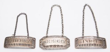 A late George III silver decanter label, maker Thomas Phipps & Edward Robinson, London,