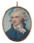 Attributed to Richard Cosway [1742-1821]- A miniature portrait of a gentleman:,