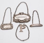 A George III silver decanter label, maker Charles Rawlings, London,