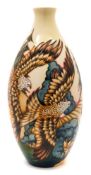 A Moorcroft pottery vase: of oviform tubelined in the Red Kites pattern after the original by