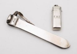 An Edward VII silver case containing shooting peg markers, maker Andrew Barrett & Sons, Birmingham,