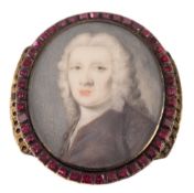 Attributed to Ozias Humphrey [1742-1810]- A miniature portrait of a gentleman:, head and shoulders,