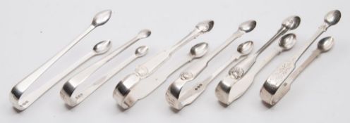 A pair of George IV silver sugar tongs, maker John Lias, London, 1813: initialled,