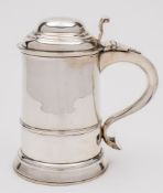 A Victorian silver lidded tankard, maker Thomas William Dobson, London,