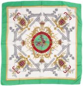 Hermes, Paris, a printed silk scarf 'Monaco' pattern : 85 x 85cm.