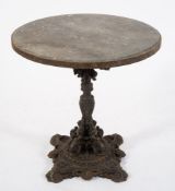 A Victorian cast iron conservatory table:,