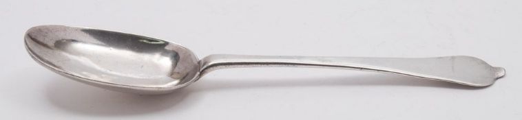 A William III silver dog nose spoon, all marks worn London, 1697: crested, 1.70ozs.