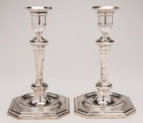 A pair of Edward VII silver candlesticks, maker James Dixon & Sons, Sheffield,