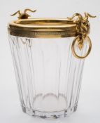 Martin Benits, a crystal and gilt metal mounted champagne cooler: of heavy fluted form,