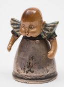 A Doulton Lambeth stoneware and silver 'Suffragette Movement' inkwell: the stoneware baby's head