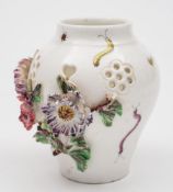 A Mennecy pot-pourri vase: of baluster form,