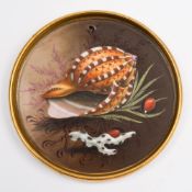 A small Flight, Barr & Barr (Worcester) circular plaque: painted, possibly by John Barker,